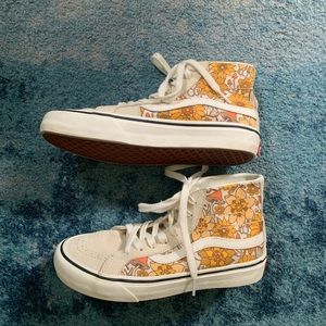 floral vans high tops size 7.5